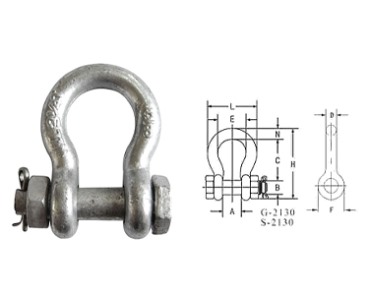 Shackle-G2130 US BOLT CINEÁL ANCHOR SHACKLE